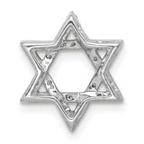 14k White Gold 1/5ct. Diamond Star of David Chain Slide