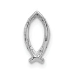 14k White Gold 1/15ct. Diamond Ichthus Chain Slide