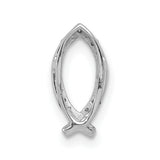 14k White Gold 1/15ct. Diamond Ichthus Chain Slide