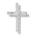 14k White Gold 1/10ct. Diamond Double Cross Chain Slide