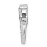 14k White Gold 1/10ct. Diamond Double Cross Chain Slide