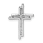 14k White Gold 1/10ct. Diamond Double Cross Chain Slide