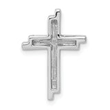 14k White Gold 1/10ct. Diamond Double Cross Chain Slide