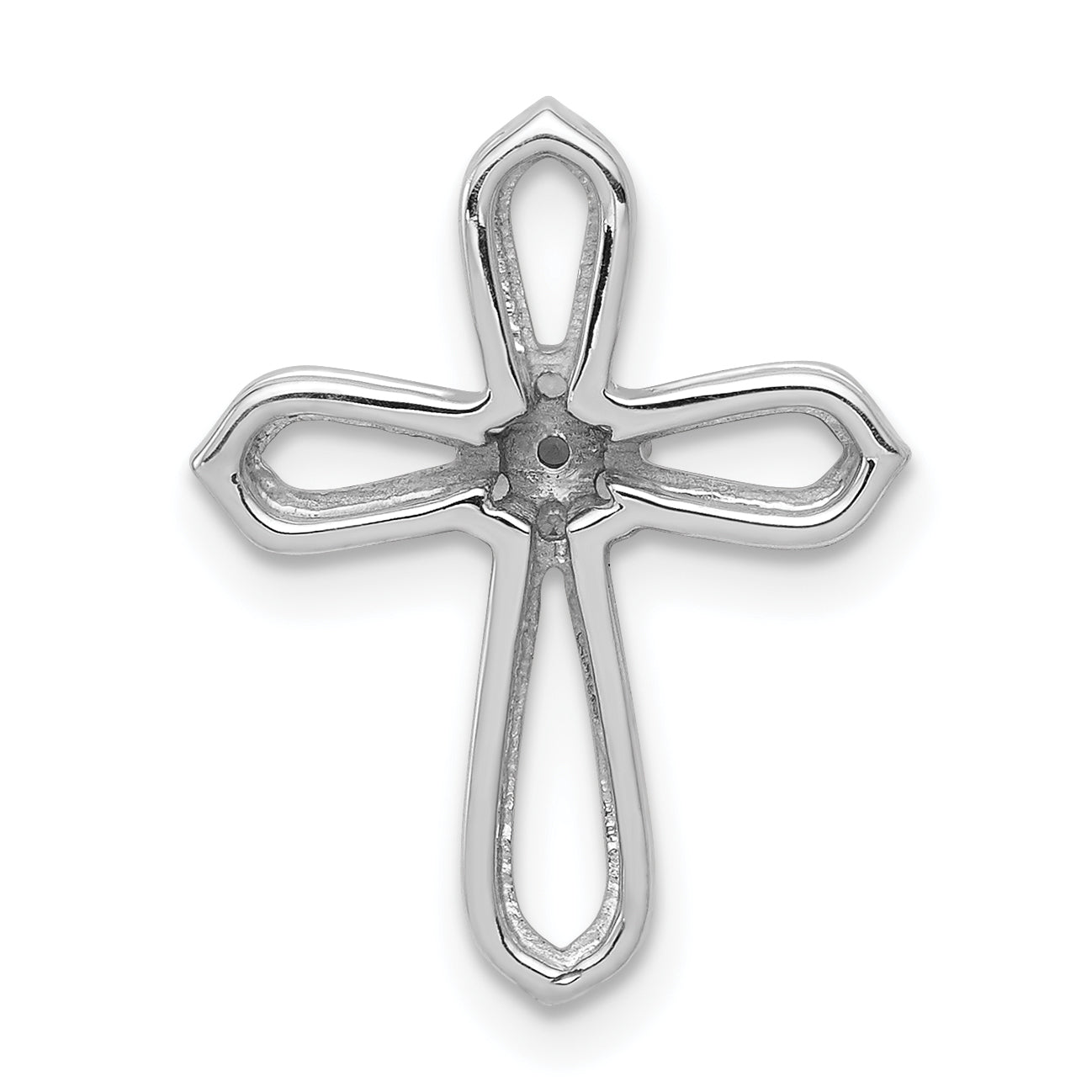 14k White Gold 1/20ct. Diamond Cross Pendant