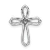 14k White Gold 1/20ct. Diamond Cross Pendant