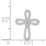 14k White Gold 1/20ct. Diamond Cross Pendant