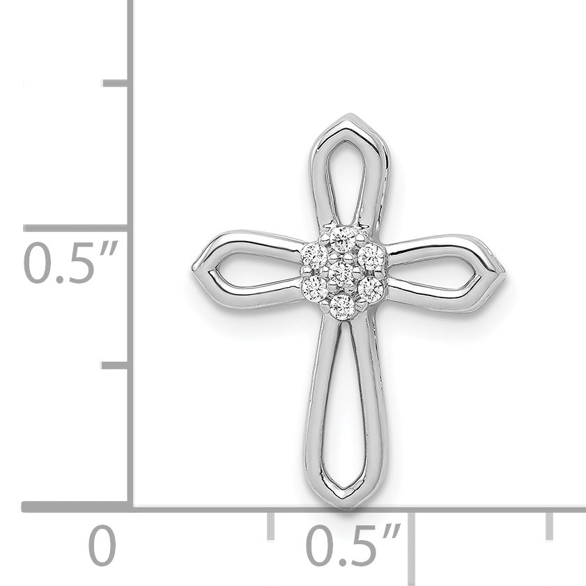 14k White Gold 1/20ct. Diamond Cross Pendant