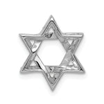 14k White Gold 1/8ct. Diamond Star of David Chain Slide