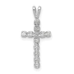 14k White Gold AA 1/8ct. Diamond Latin Cross Pendant