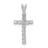 14k White Gold AA 1/8ct. Diamond Latin Cross Pendant