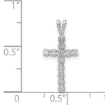14k White Gold AA 1/8ct. Diamond Latin Cross Pendant