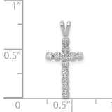 14k White Gold AA 1/8ct. Diamond Latin Cross Pendant