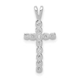 14k White Gold AA 1/8ct. Diamond Latin Cross Pendant