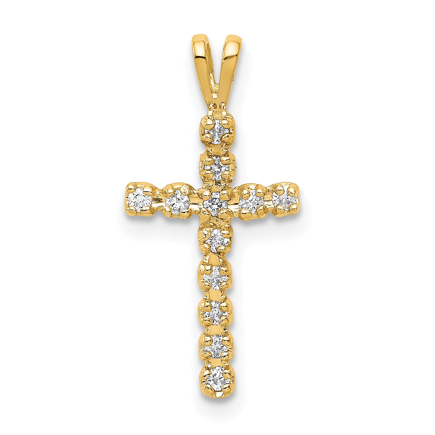 14k AA Diamond Latin Cross Pendant