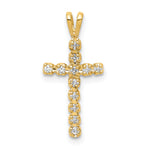 14k AA Diamond Latin Cross Pendant