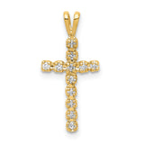 14k AA Diamond Latin Cross Pendant