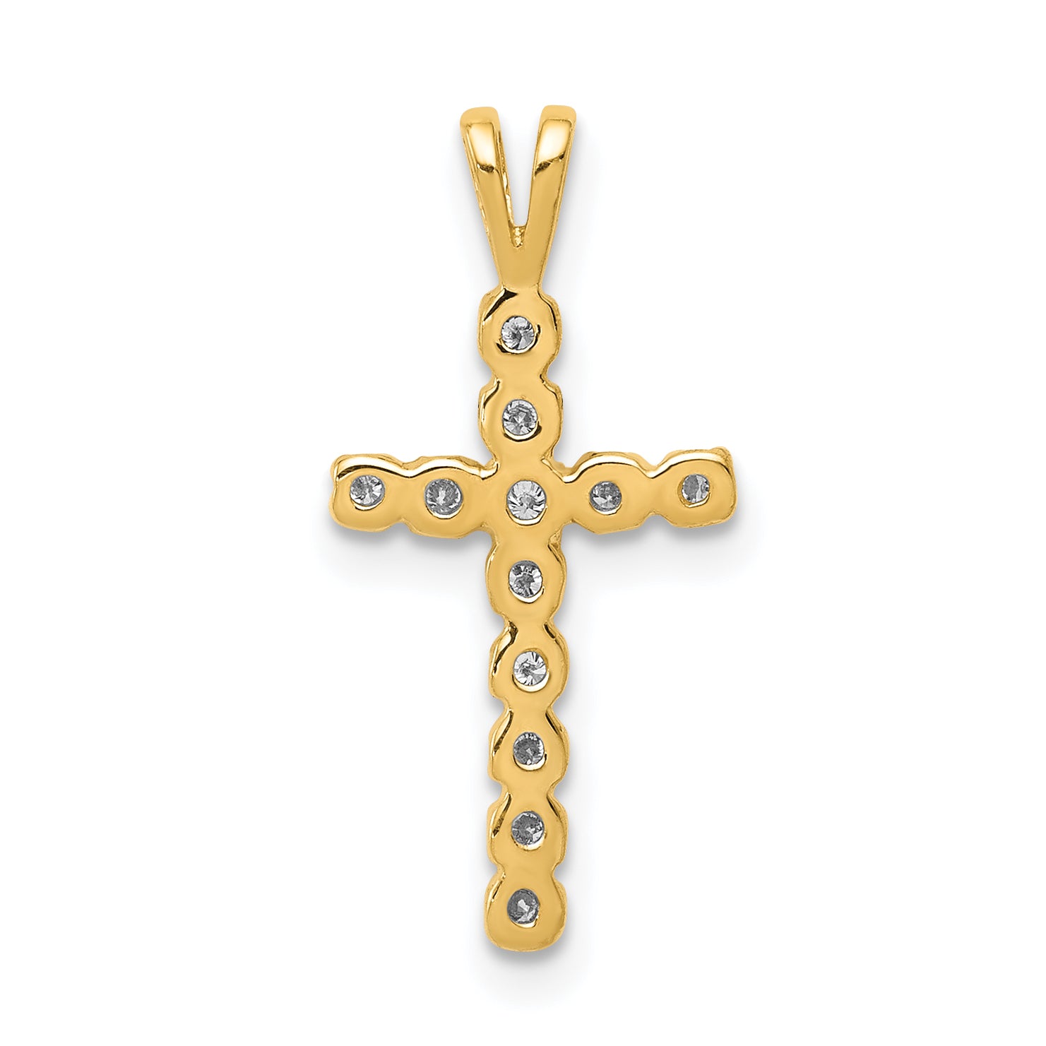 14k AA Diamond Latin Cross Pendant