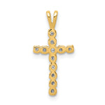 14k AA Diamond Latin Cross Pendant