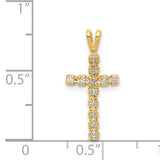 14k AA Diamond Latin Cross Pendant