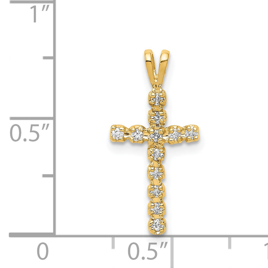 14k AA Diamond Latin Cross Pendant