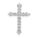 14k White Gold AA Diamond Cross Chain Slide