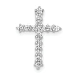 14k White Gold AA Diamond Cross Chain Slide