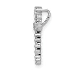 14k White Gold AA Diamond Cross Chain Slide