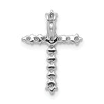 14k White Gold AA Diamond Cross Chain Slide
