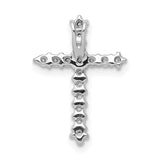 14k White Gold AA Diamond Cross Chain Slide