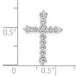 14k White Gold AA Diamond Cross Chain Slide