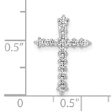 14k White Gold AA Diamond Cross Chain Slide