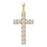 14k AA Diamond Latin Cross Pendant