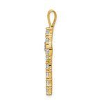 14k AA Diamond Latin Cross Pendant