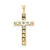 14k AA Diamond Latin Cross Pendant