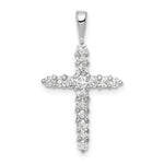 14k White Gold AA 1/2ct. Diamond Cross Pendant