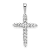 14k White Gold AA 1/2ct. Diamond Cross Pendant