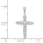 14k White Gold AA 1/2ct. Diamond Cross Pendant