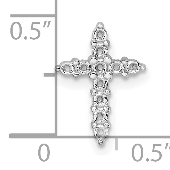 14k White Gold 1/3ct Cross Chain Slide Mounting