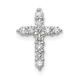 14k White Gold AA 1/3ct. Diamond Cross Pendant