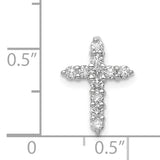 14k White Gold AA 1/3ct. Diamond Cross Pendant