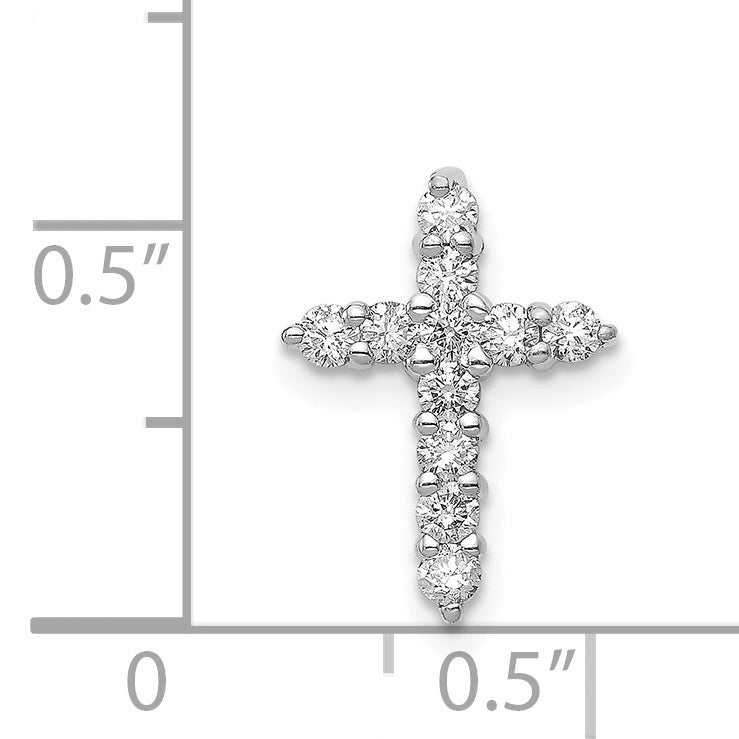 14k White Gold AA 1/3ct. Diamond Cross Pendant