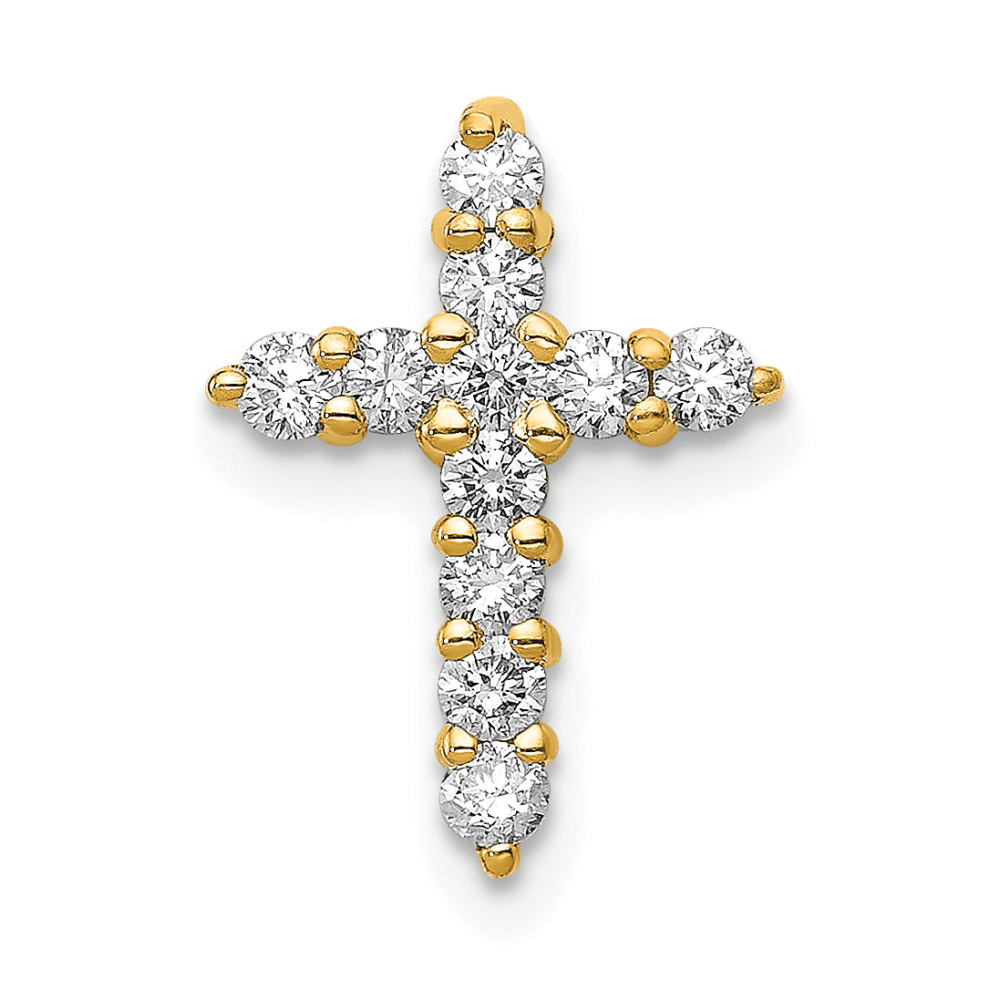 14k AA 1/3ct. Diamond Cross Pendant