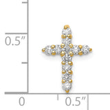 14k AA 1/3ct. Diamond Cross Pendant