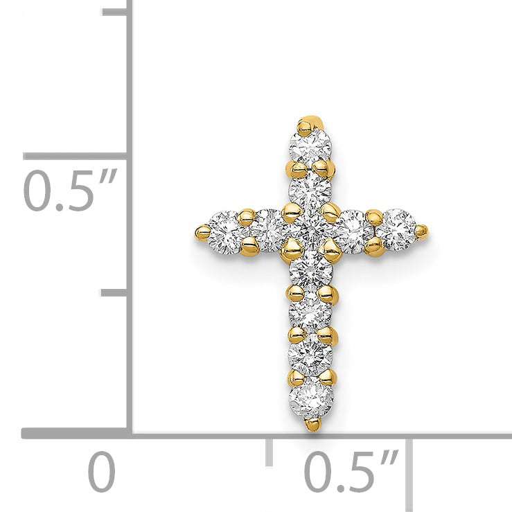 14k AA 1/3ct. Diamond Cross Pendant