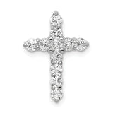 14k White Gold AA 3/4ct. Diamond Cross Chain Slide