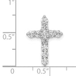 14k White Gold AA 3/4ct. Diamond Cross Chain Slide
