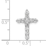14k White Gold AA 3/4ct. Diamond Cross Chain Slide