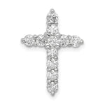 14k White Gold AA 1ct. Diamond Cross Chain Slide