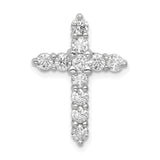 14k White Gold AA 1ct. Diamond Cross Chain Slide
