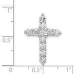 14k White Gold AA 1ct. Diamond Cross Chain Slide